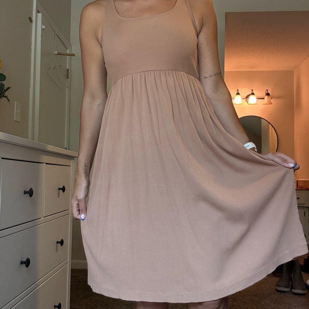 A New Day tan Sleeveless Spaghetti Strap Sundress
